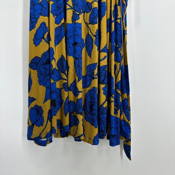 3/$25 Motherhood Maternity Wrap Dress S Floral Print Dolman Sleeves Blue Jersey - Picture 4 of 7